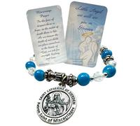 Westmon Works St Catherine of Sweden Bracelet Set Italian Metal Patron Saint of Miscarriages Expandable Wrist Accessory with USA Made Saint Prayer Holy Card