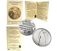 Westmon Works St Gerard Pregnancy Prayer Set Italian Made Token with USA Prayer Card Catholic Saint Gift for Expectant Mothers & Fertility Blessing