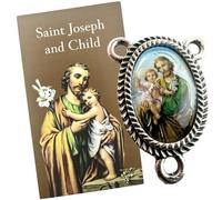 Westmon Works St Joseph Centerpiece Metal Rosary Center with Laminated Made in the USA Holy Card