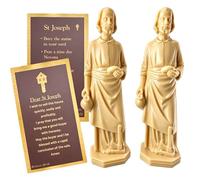 Westmon Works St Joseph House Selling Statue Set and Double Sided Prayer Card Faith-Based Made in The USA Figurine with Prayer for Selling Homes, Pack of 2