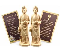 Westmon Works St Joseph House Selling Statue Set and Double Sided Prayer Card Faith-Based Made in The USA Figurine with Prayer for Selling Homes, Pack of 2