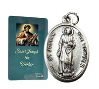 Westmon Works St Joseph Medal Set Italian Metal Medallion with USA Made Holy Prayer Card