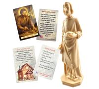 Westmon Works St Joseph the Worker Statue Set American Made Catholic Figurine with Two Separate Laminated Prayer Cards Patron Saint of Work Labor and Home Selling Instructions Faith Gift Pack