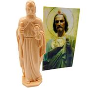 Westmon Works St Jude Prayer for Lost or Hopeless Causes with Holy Card with Patron Saint Novena Prayer and Small Plastic Statue Figurine