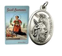 Westmon Works St Lawrence Medal Set Italian Made Metal Medallion with USA Made Holy Prayer Card