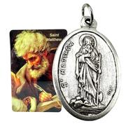 Westmon Works St Matthew Medal Italian Metal Medallion with Holy Prayer Card