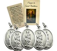 Westmon Works St Matthew Medal Set Italian Medallion Laminated Made in the USA Holy Card, Pack of 5