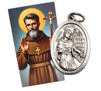 Westmon Works St Maximilian Kolbe Medal Pendant Set with Italian Metal Medallion and Holy Prayer Card