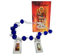 Westmon Works St Michael Rosary Bracelet Scapular Style Set with Holy Prayer Card
