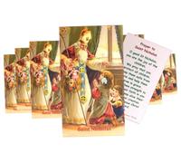 Westmon Works St Nicholas Holy Card Set Prayer to Saint Real Santa Classroom Set Made in the USA, Pack of 10
