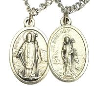 Westmon Works St Patrick and Brigid Medal Necklace Double Sided Italian Metal Medallion on a 24 Inch Endless Chain Patron Saint of Ireland Irish Gift