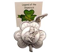 Westmon Works St Patrick Pendant Charm Irish Set with Patron Saint of Ireland Jewelry Pack with Tiny Medal Legend of the Shamrock Trinity Holy Card