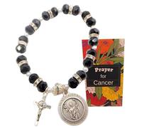 Westmon Works St Peregrine Stretch Bracelet Cancer Saint Set with Charm and Glass Beads Accessory Includes Holy Prayer Card Made in Italy