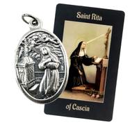 Westmon Works St Rita Medal Italian Metal with USA Made Prayer Card