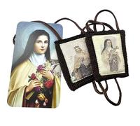 Westmon Works St Therese Scapular Italian Wool Traditional Prayer Necklace with Holy Card