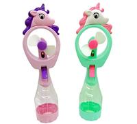 Westmon Works Unicorn Misting Spray Bottle Fan Kids Personal Cooling Mist Portable Handheld Humidifier Powered Fans with Mist for Girls, Set of 2