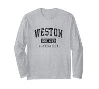 Weston Connecticut CT Vintage Sports Design Black Design Long Sleeve T-Shirt