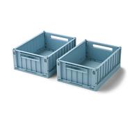 Weston folding crate - Set of 2 Beach Blue S