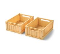 Weston folding crate - Set of 2 Lemon Yellow S