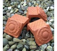 Weston Mill Pottery Terracotta Tudor Rose Pot Feet (set of 3)