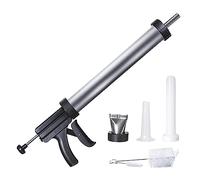 Weston Original Beef Jerky Gun Kit, Makes Flat and Round Snack Sticks, 1.5lbs Meat Capacity, with Sausage Funnel, 2 Nozzles, Stomper and Two Cleaning Brushes, Gifts for Men, Black (37-0150-W)