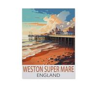 Weston Super Mare England，Puzzle 1000 Piece Jigsaw Puzzles for Adults, Classic Puzzle Difficult Puzzle for Kids Teenagers Educational Game Toys Gift for Home Travel（50x70cm）-T48