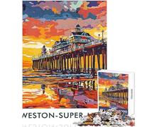Weston-super-Mare Pier 1000 Piece Jigsaws for Teenagers Puzzle Improve Attention Span And Focus Peaceful Relaxing Leisure Fun (38x26cm)