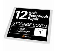 WestonBoxes 12x12 (12.5 x 13.5 Inch / 31 x 33.5cm) Plastic Storage Box for Scrapbooking and Paper Crafts - 2.6 Litre Volume (Pack of 1)