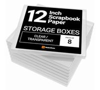 12x12 Scrapbook Storage Box for Scrapbooking and Paper Crafts - Silver / 8