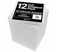 WestonBoxes 12x12 (12.5 x 13.5 Inch / 31 x 33.5cm) Plastic Storage Box for Scrapbooking and Paper Crafts - 2.6 Litre Volume (Pack of 18)
