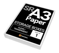 WestonBoxes A3 Plastic Storage Box with lid for A3 or SRA3 Paper (Clear, Pack of 1)