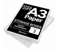 WestonBoxes A3 Plastic Storage Box with lid for A3 or SRA3 Paper (Clear, Pack of 2)