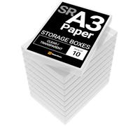 WestonBoxes A3 Plastic Storage Box with lid for A3 or SRA3 Paper (Pack of 10)