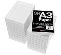 WestonBoxes A3 Plastic Storage Box with lid for A3 or SRA3 Paper (Pack of 20)