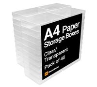 WestonBoxes A4 Clear Plastic Storage Box For Paper, Craft And Stationery