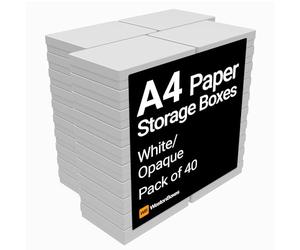 WestonBoxes A4 Heavy Duty Opaque White Plastic Boxes, Impact Resistant