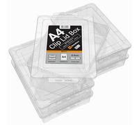 WestonBoxes A4 Oversize Clip Lid Storage Box, Clear Plastic - Stackable