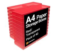 WestonBoxes A4 Plastic Craft Storage Boxes in 5 Transparent Colours