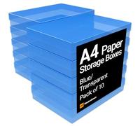 WestonBoxes A4 Plastic Craft Storage Boxes in 5 Transparent Colours