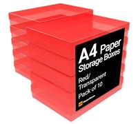 WestonBoxes A4 Plastic Craft Storage Boxes in 5 Transparent Colours