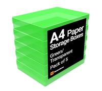 WestonBoxes A4 Plastic Craft Storage Boxes in 5 Transparent Colours