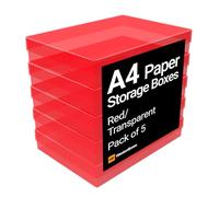 WestonBoxes A4 Plastic Craft Storage Boxes in 5 Transparent Colours