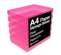 WestonBoxes A4 Plastic Craft Storage Boxes in 5 Transparent Colours