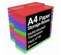 WestonBoxes A4 Plastic Craft Storage Boxes in 5 Transparent Colours