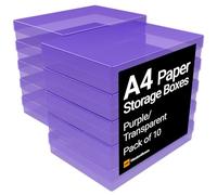 WestonBoxes A4 Plastic Craft Storage Boxes in 5 Transparent Colours
