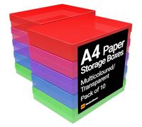 WestonBoxes A4 Plastic Craft Storage Boxes in 5 Transparent Colours