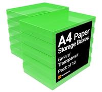 WestonBoxes A4 Plastic Craft Storage Boxes in 5 Transparent Colours