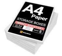 WestonBoxes A4 Slim Clear Plastic Storage Box with Lid, Stores 150 Sheets