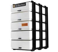 WestonBoxes A5 Box Stak Craft Storage Unit Including 5 Plastic A5 Boxes with handles (White)