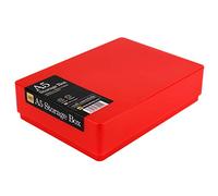 WestonBoxes A5 Plastic Craft Storage Boxes with Lids for Art Supplies, Paper and Card - 1.8 Litre Volume (Red, Pack of 10)